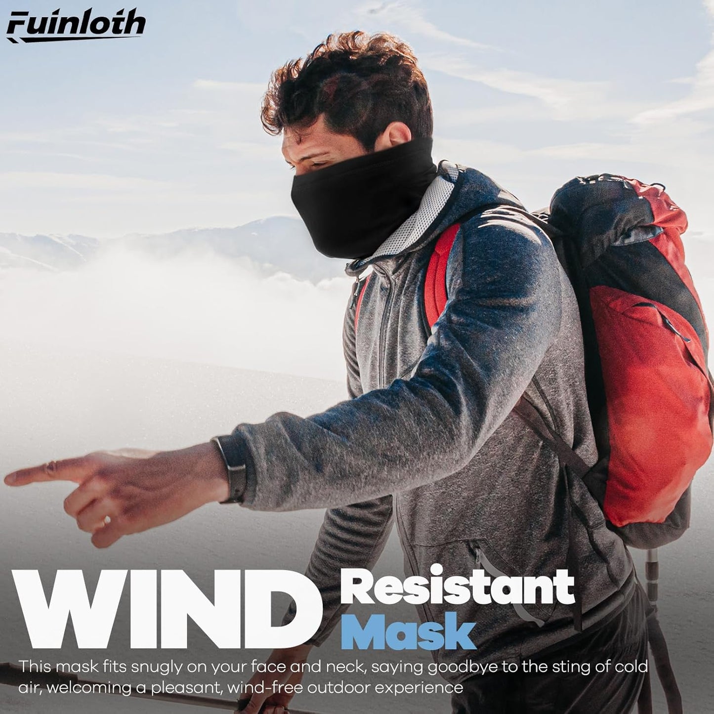 2 Pack Winter Neck Gaiter, Fleece Warmer Scarf Cold Weather Face Mask Cover for Men/Women