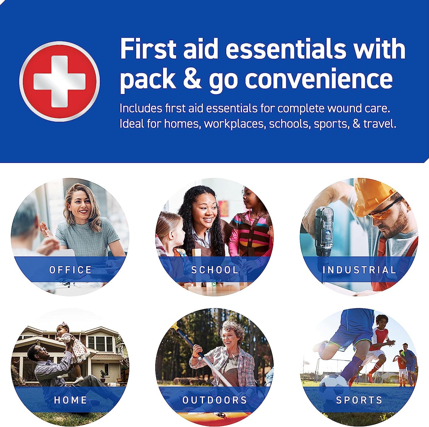 First Aid Kit, 110 Pieces | Professional Use for Travel, Work, School, Home, Car, Emergency, Survival, Camping, Hiking, and More