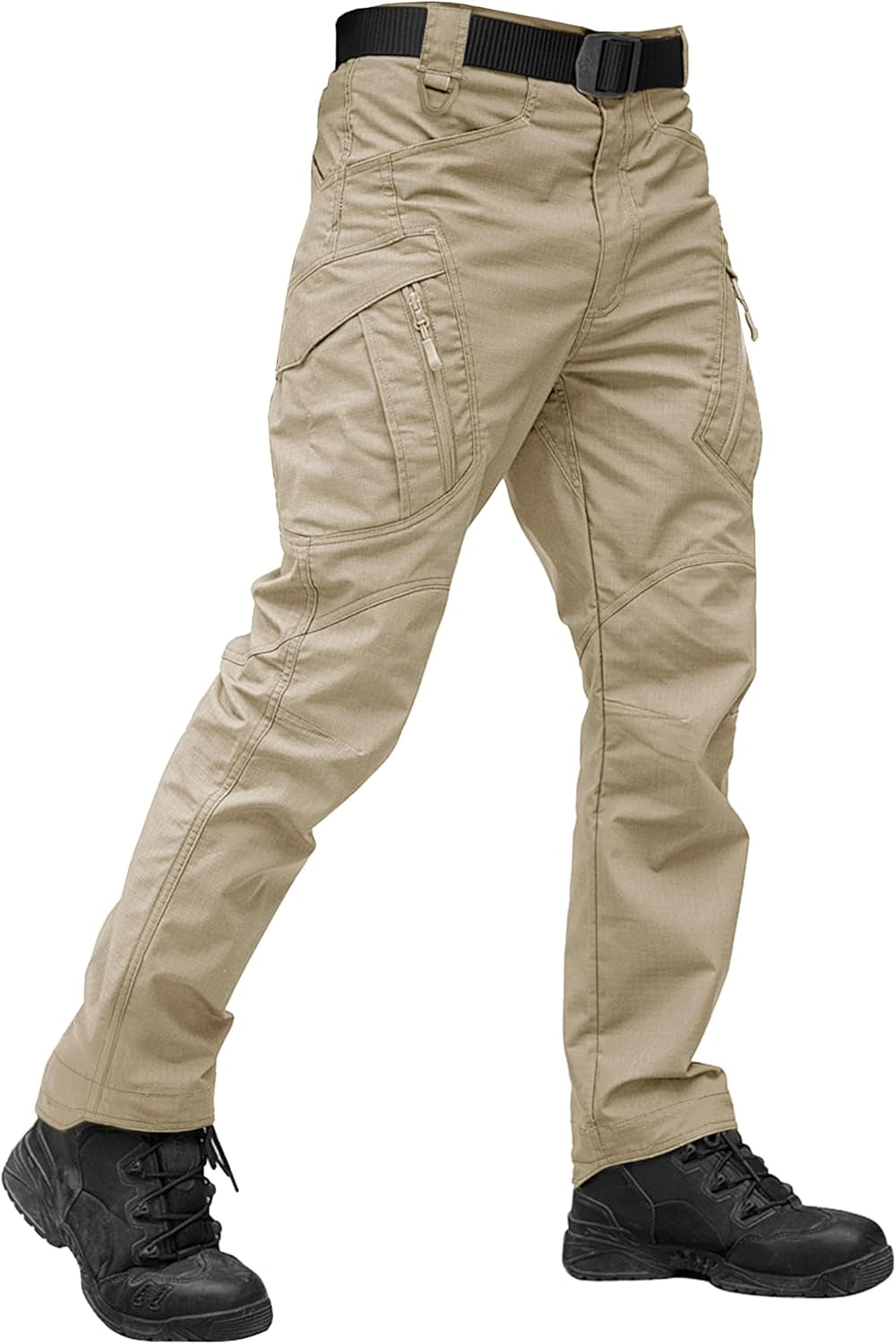 Men'S Tactical Pants 9 Pockets Cargo Hiking Pants Lightweight Work Pants for Men Construction Water Resistant