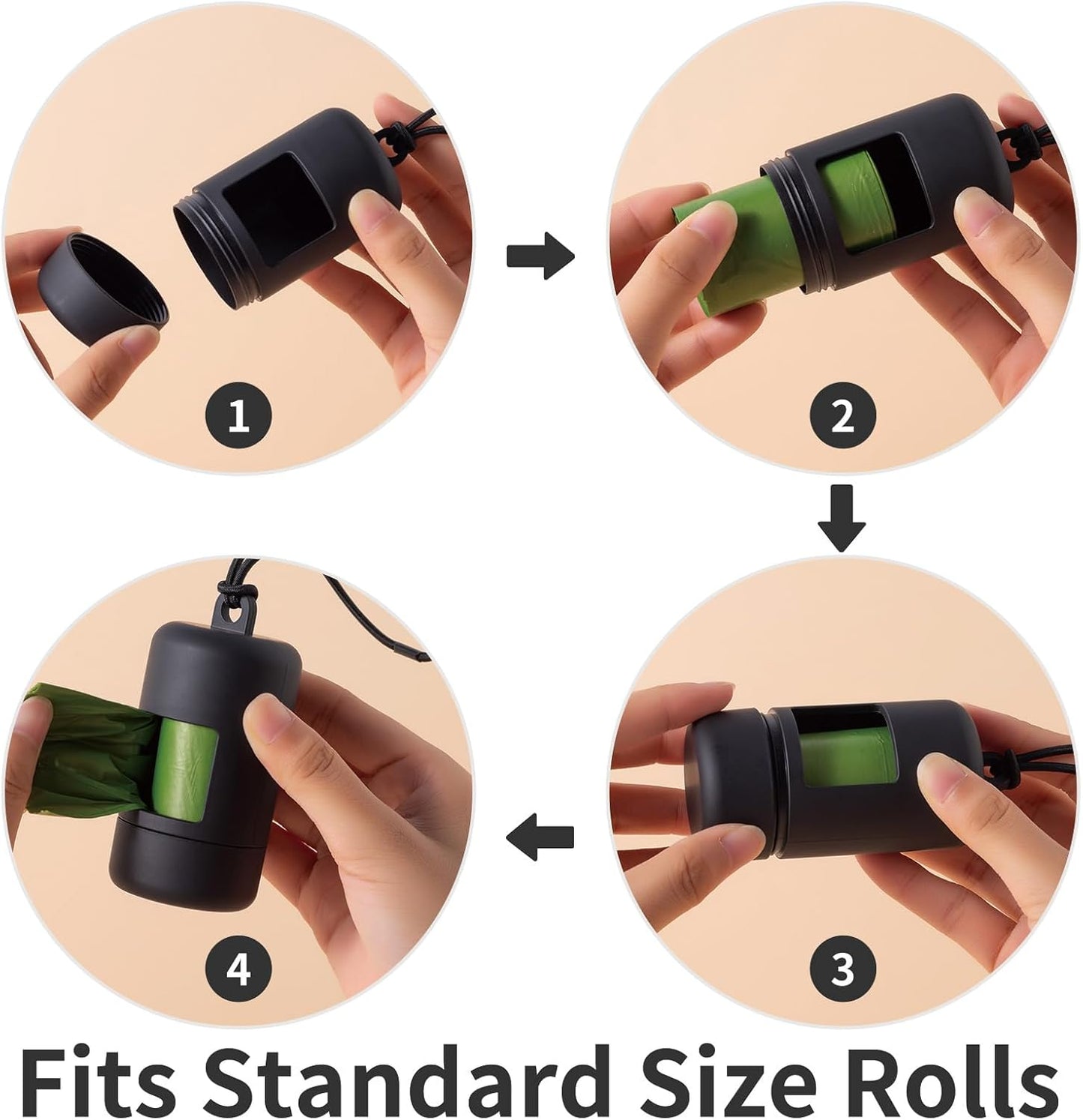 3Pack Dog Poop Bag Holder for Leash Lightweight Pet Waste Bag Dispenser with Leash Attachment Portable Plastic Doggie Poop Bag Dispensers,Blue Green Black