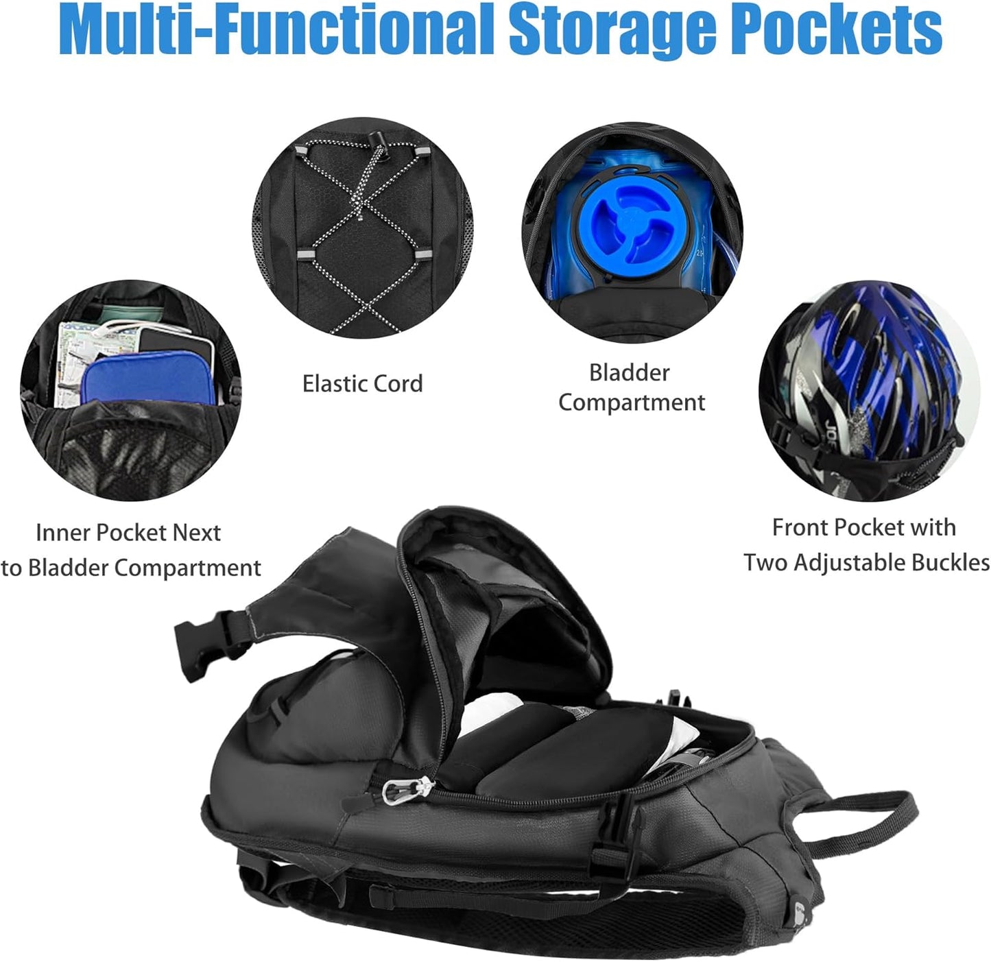 Hydration Backpack with 2L Hydration Bladder Water Backpack for Hiking Hydration Pack for Running Cycling Hiking