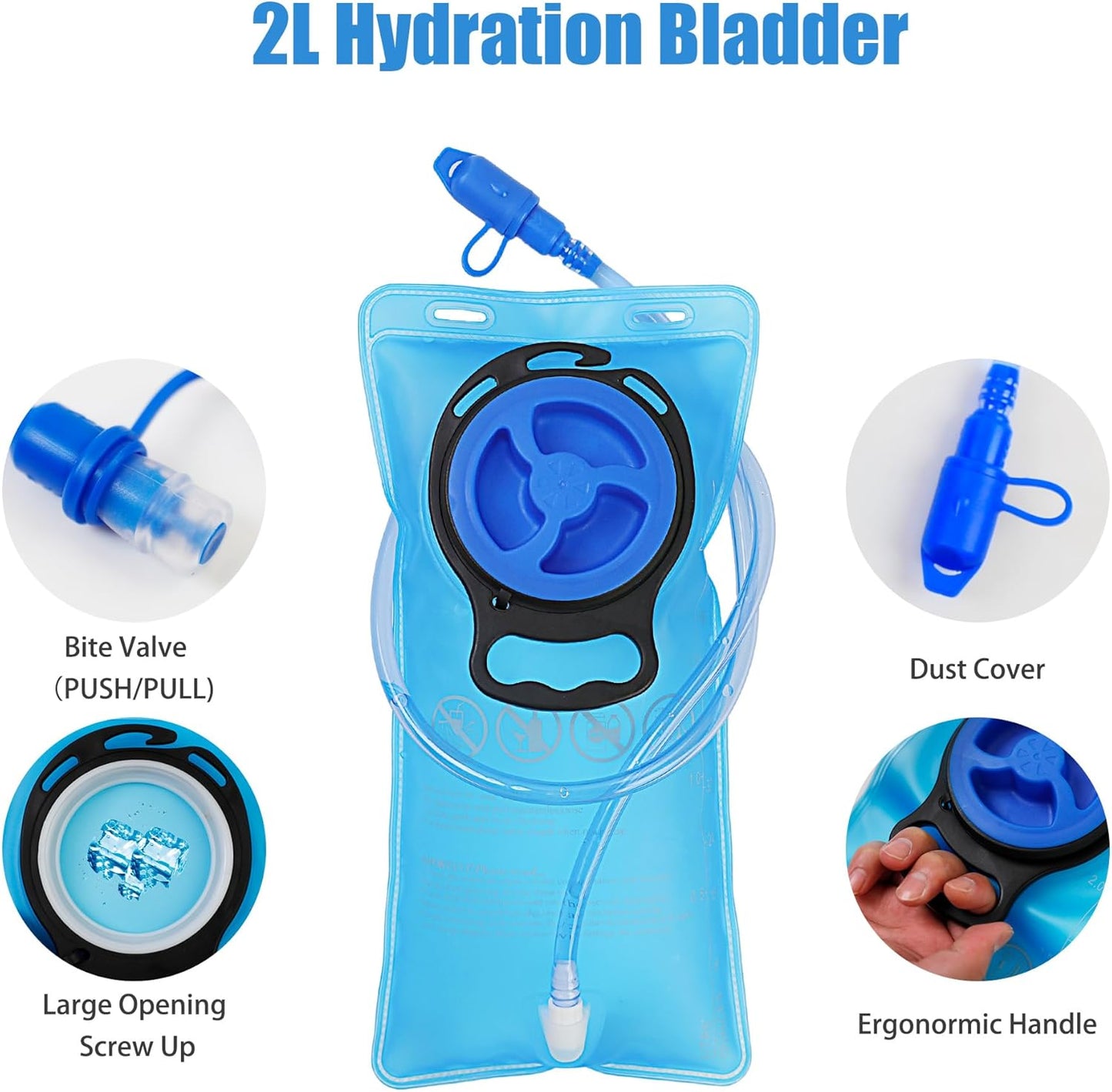Hydration Backpack with 2L Hydration Bladder Water Backpack for Hiking Hydration Pack for Running Cycling Hiking