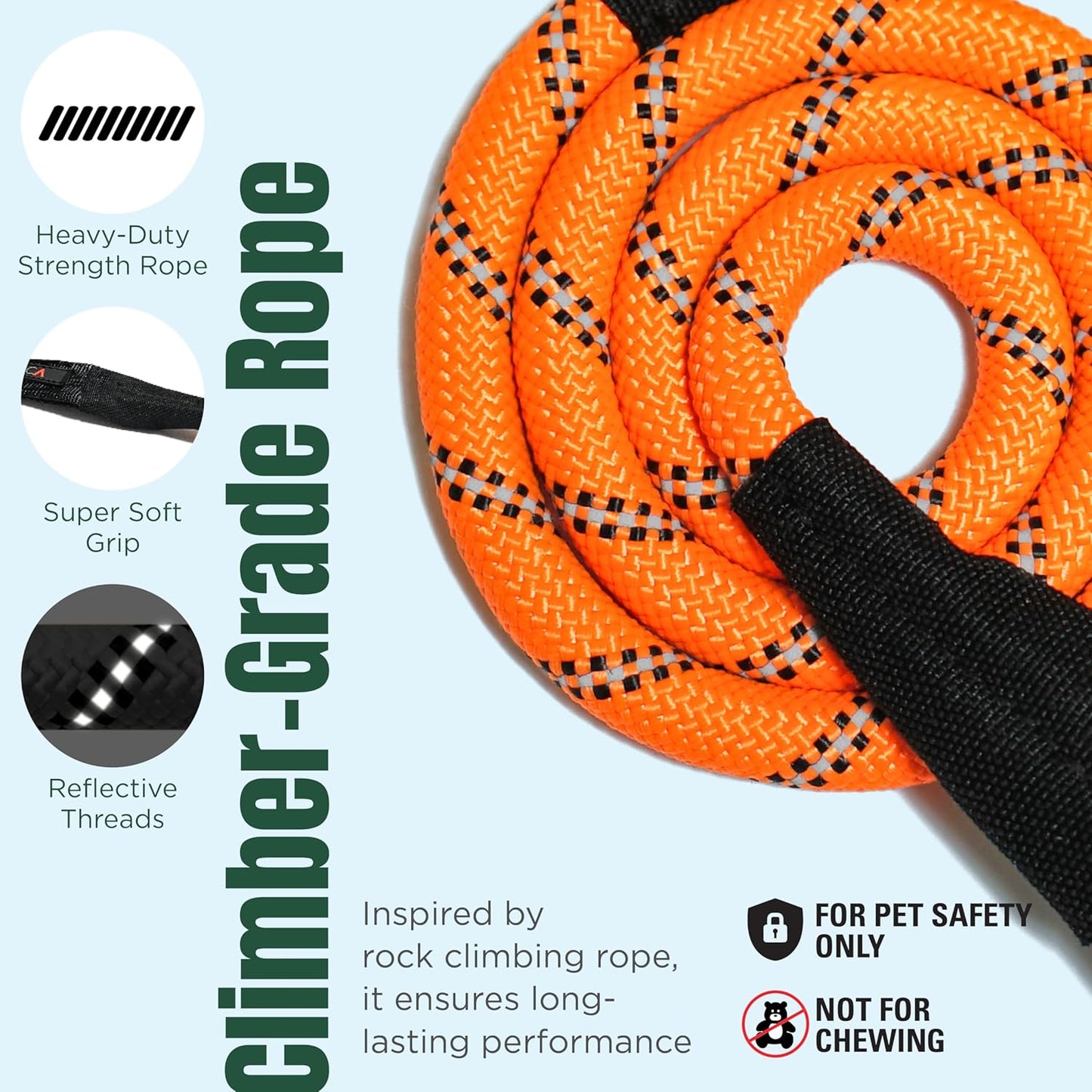 Dog Seat Belt for Car | Universal Dog Car Seatbelt | Durable Reflective Rope with Clip Hook Latch, Buckle and Carabiner- Safe and Secure Pet Safety Restraint (Orange)