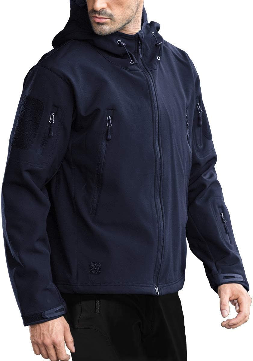 Men'S Outdoor Waterproof Soft Shell Hooded Military Tactical Jacket