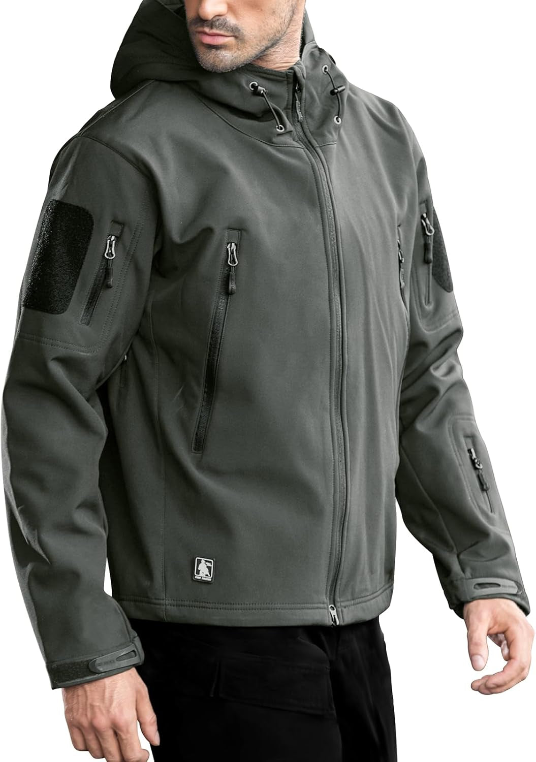 Men'S Outdoor Waterproof Soft Shell Hooded Military Tactical Jacket