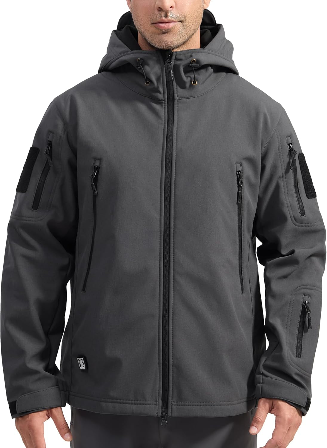 Men'S Outdoor Waterproof Soft Shell Hooded Military Tactical Jacket