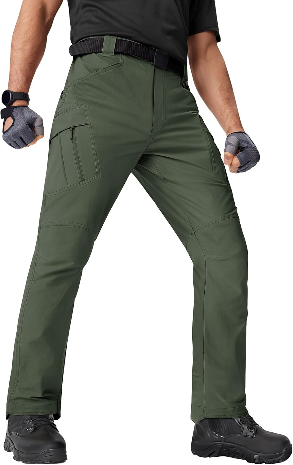 Men'S Tactical Pants 9 Pockets Cargo Hiking Pants Lightweight Work Pants for Men Construction Water Resistant