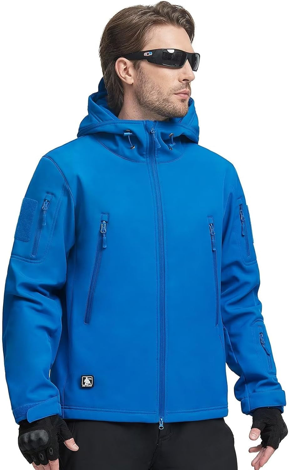 Men'S Outdoor Waterproof Soft Shell Hooded Military Tactical Jacket