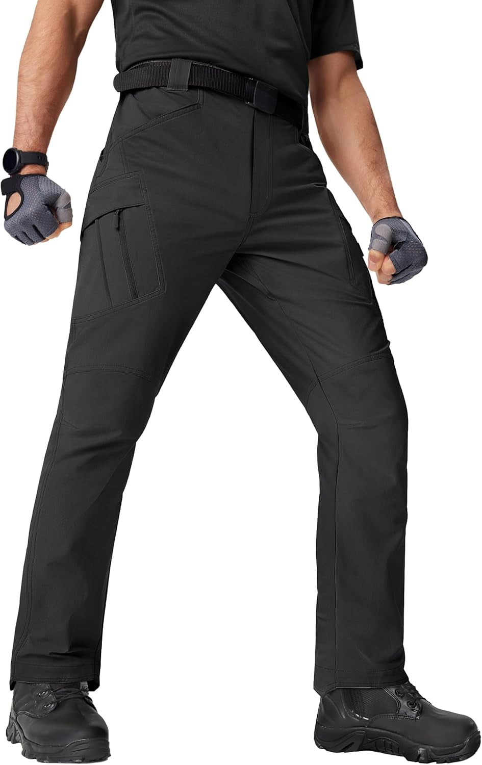 Men'S Tactical Pants 9 Pockets Cargo Hiking Pants Lightweight Work Pants for Men Construction Water Resistant