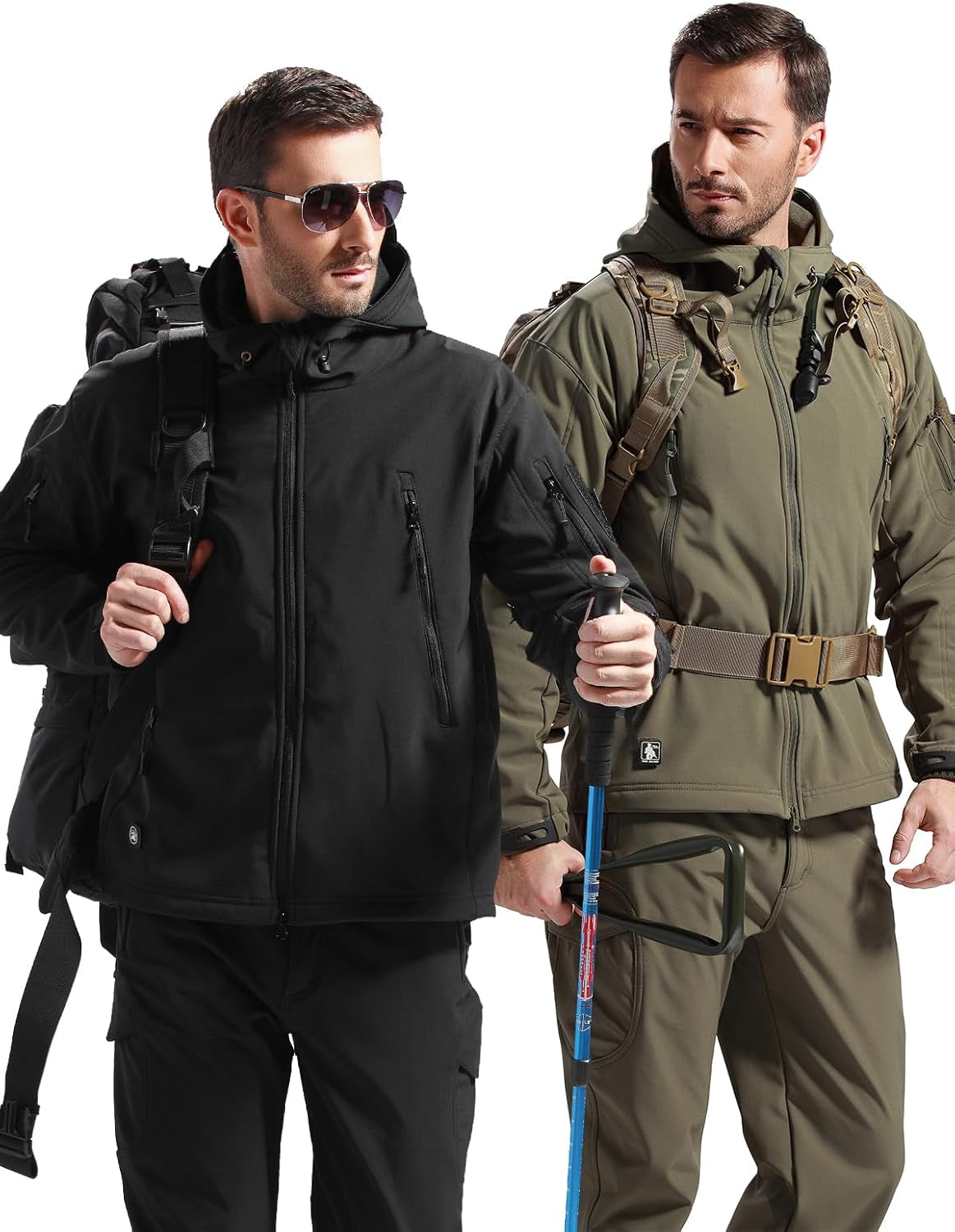 Men'S Outdoor Waterproof Soft Shell Hooded Military Tactical Jacket