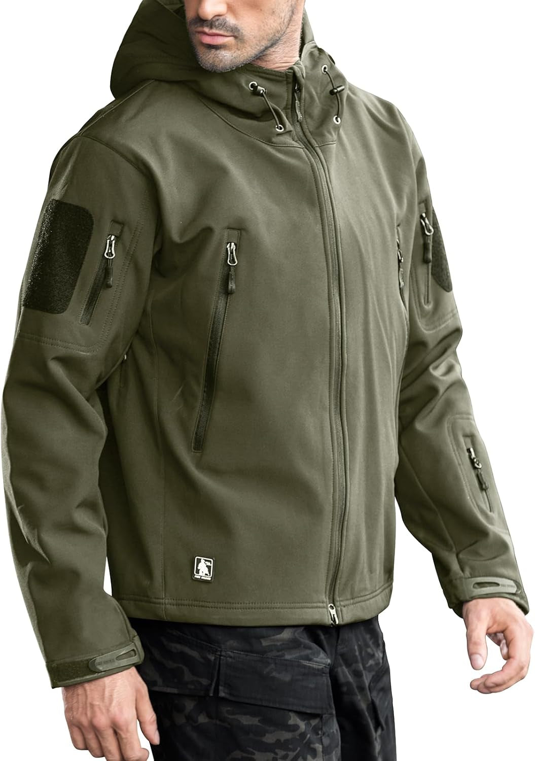 Men'S Outdoor Waterproof Soft Shell Hooded Military Tactical Jacket