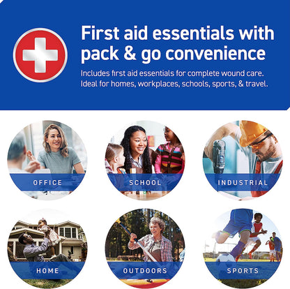 First Aid Kit, 110 Pieces | Professional Use for Travel, Work, School, Home, Car, Emergency, Survival, Camping, Hiking, and More