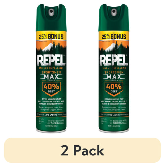 (2 Pack)  Sportsmen Max Formula Insect lent Aerosol Spray W/ 40% DEET, 8.125 Ounces