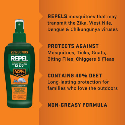 (2 Pack)  Insect lent Sportsmen Max Formula Pump Spray W/ 40% Deet, 7.5 Ounces