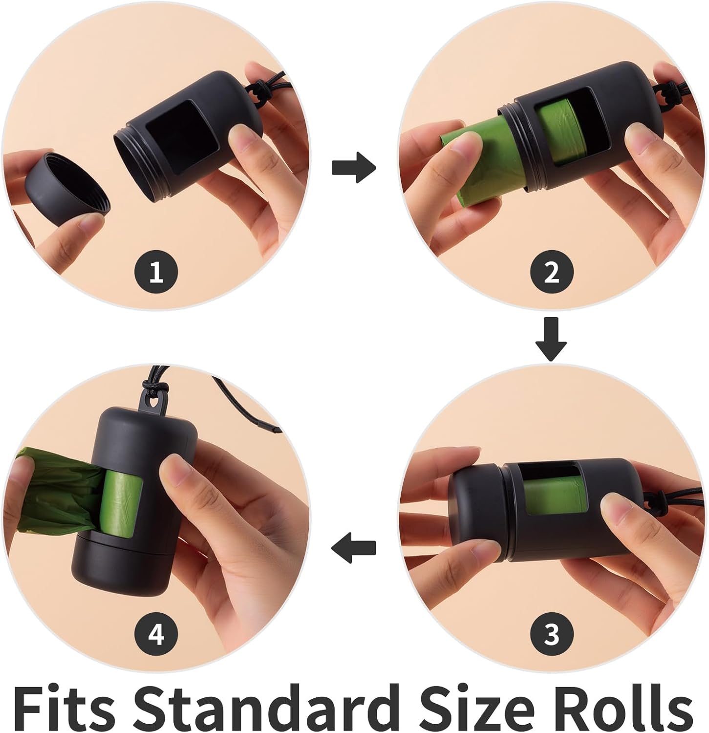 3Pack Dog Poop Bag Holder for Leash Lightweight Pet Waste Bag Dispenser with Leash Attachment Portable Plastic Doggie Poop Bag Dispensers,Blue Green Black