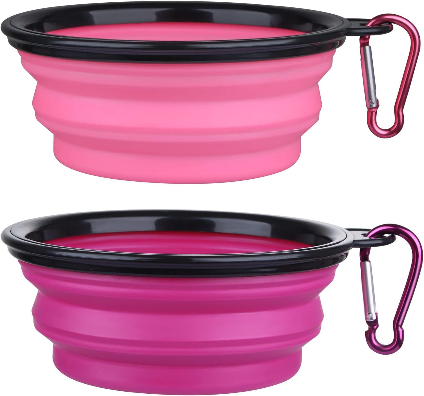 Dog Bowl Pet Collapsible Bowls, 2 Pack for Cats Dogs, Portable Pet Feeding Watering Dish for Walking Parking Traveling with 2 Carabiners (Small, Blue+Green)