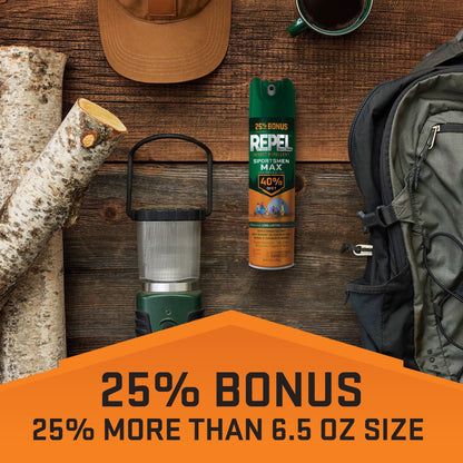 (2 Pack)  Sportsmen Max Formula Insect lent Aerosol Spray W/ 40% DEET, 8.125 Ounces