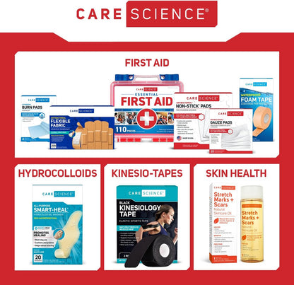 First Aid Kit, 110 Pieces | Professional Use for Travel, Work, School, Home, Car, Emergency, Survival, Camping, Hiking, and More