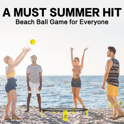 Outdoor Beach Ball Games with Carrying Bag, 3 Balls, Net and Strip Light (ONLY for Light up Set)- Roundnet Game Set for Family - Played Outdoors, Indoors, Beach, Lawn, Yard and Park