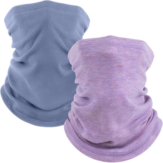 2 Pack Winter Neck Gaiter, Fleece Warmer Scarf Cold Weather Face Mask Cover for Men/Women