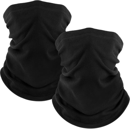 2 Pack Winter Neck Gaiter, Fleece Warmer Scarf Cold Weather Face Mask Cover for Men/Women