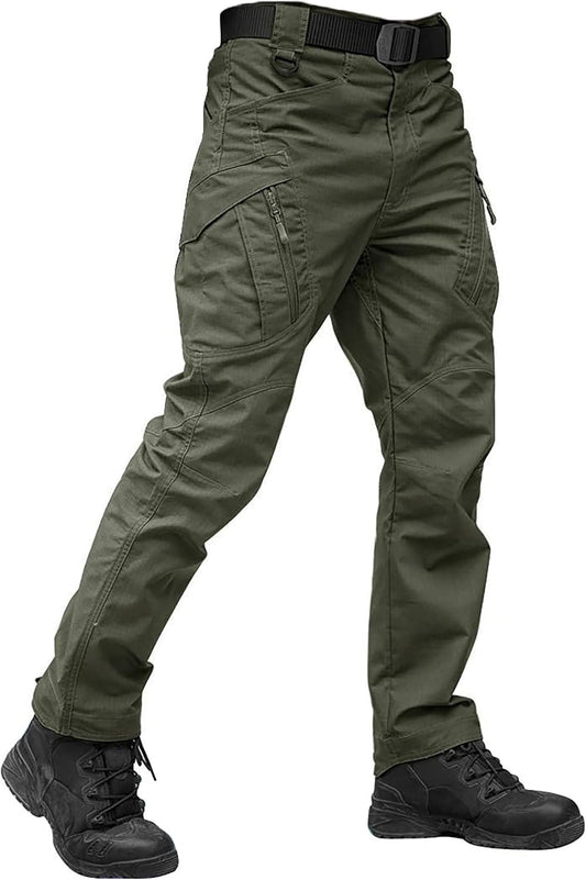 Men'S Tactical Pants 9 Pockets Cargo Hiking Pants Lightweight Work Pants for Men Construction Water Resistant