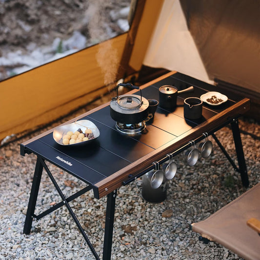 Folding IGT Camping Table, Portable Outdoor IGT Cook System, Ultralight Aluminum Camp Table with Carry Bag for Car Camping Picnic RV Trip Patio Backyard BBQ