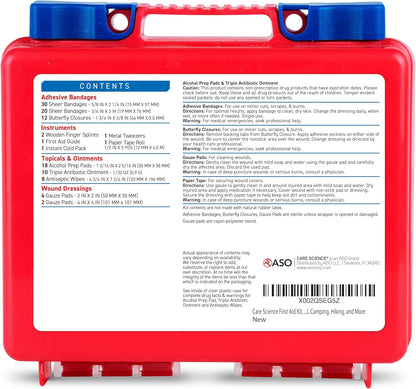 First Aid Kit, 110 Pieces | Professional Use for Travel, Work, School, Home, Car, Emergency, Survival, Camping, Hiking, and More
