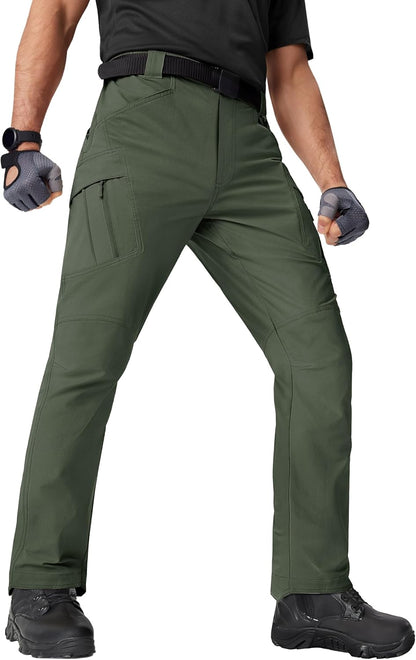Men'S Tactical Pants 9 Pockets Cargo Hiking Pants Lightweight Work Pants for Men Construction Water Resistant
