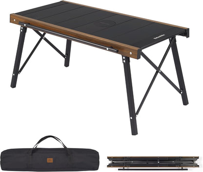 Folding IGT Camping Table, Portable Outdoor IGT Cook System, Ultralight Aluminum Camp Table with Carry Bag for Car Camping Picnic RV Trip Patio Backyard BBQ